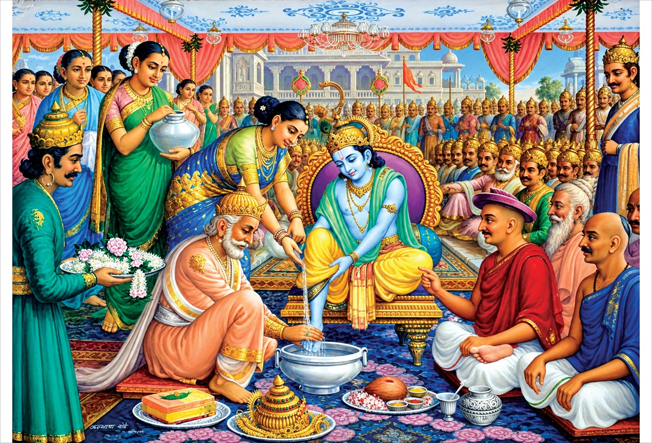 सीमांत पूजनाने विवाह विधीस आरंभ — श्रीकृष्ण आणि रुक्मिणीच्या विवाहातील विधी
